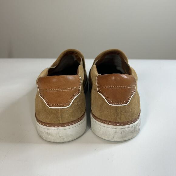 Allen Edmonds "ALPHA" Suede Men's 12 D Slip-On Casual Sneakers Tan Suede - Picture 5 of 10